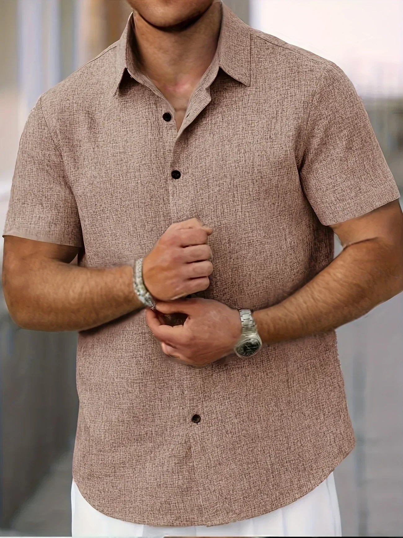 Camisa Lin Valmont — Distinción sin esfuerzo | Beige