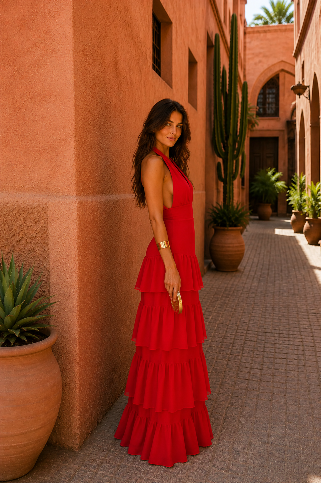 Manila Valmont — Vestido Rojo | Colección Marrakech
