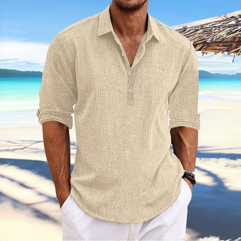 Camisa Bastien Valmont — Casual de Algodón | Azul, Beige, Negro, Blanco y Gris
