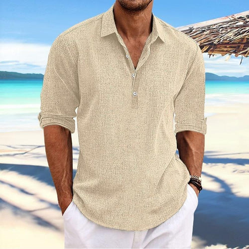 Camisa Bastien Valmont — Casual de Algodón | Azul, Beige, Negro, Blanco y Gris