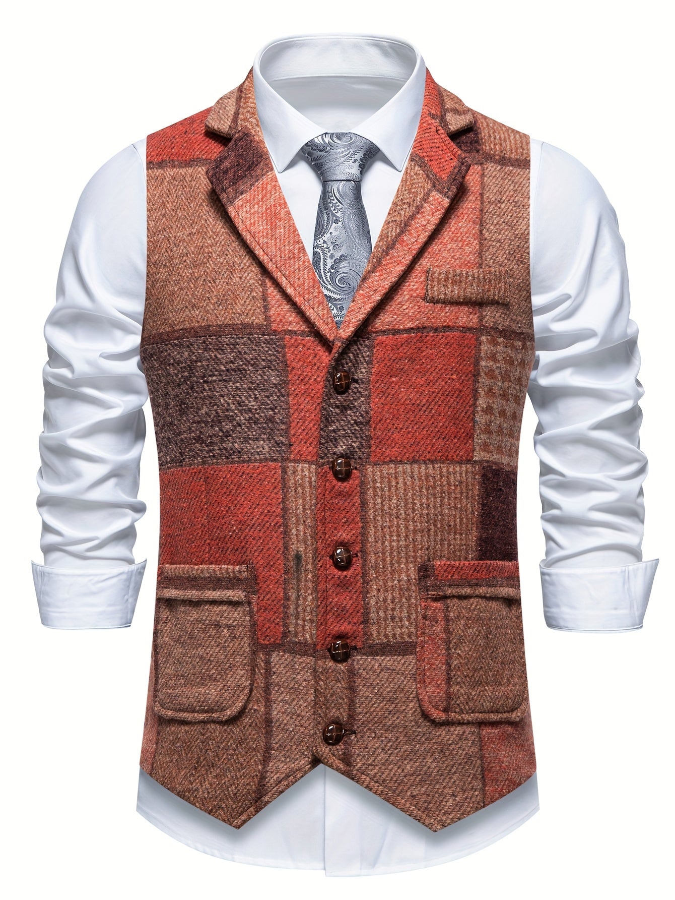 Chalecos Leo Valmont — estilo sin esfuerzo en cada capa | Chaleco Tweed Patchwork Motivo Espiga