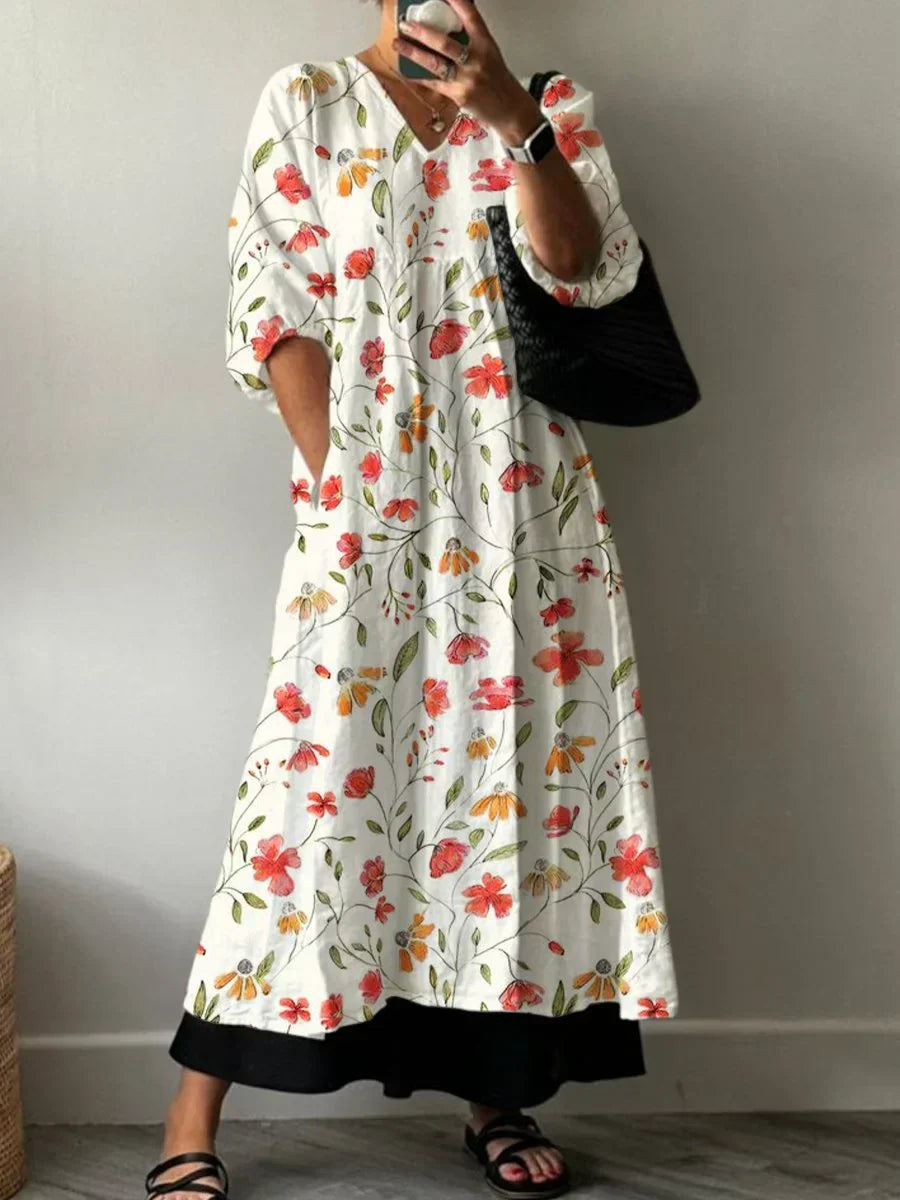 Vestido Playa Ana Valmont — Robe Floral Fluida Mujer | S–5XL
