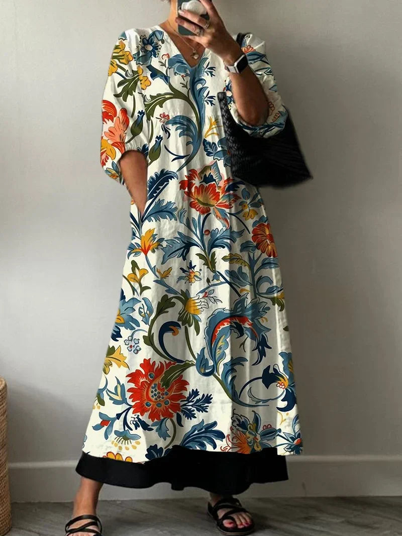 Vestido Playa Carol Valmont — Robe Floral Fluida Mujer | S–5XL