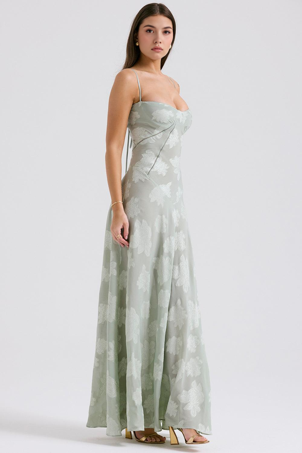Noir Seren Valmont — Vestido Corsé de Terciopelo Floral | Noir de Luxe