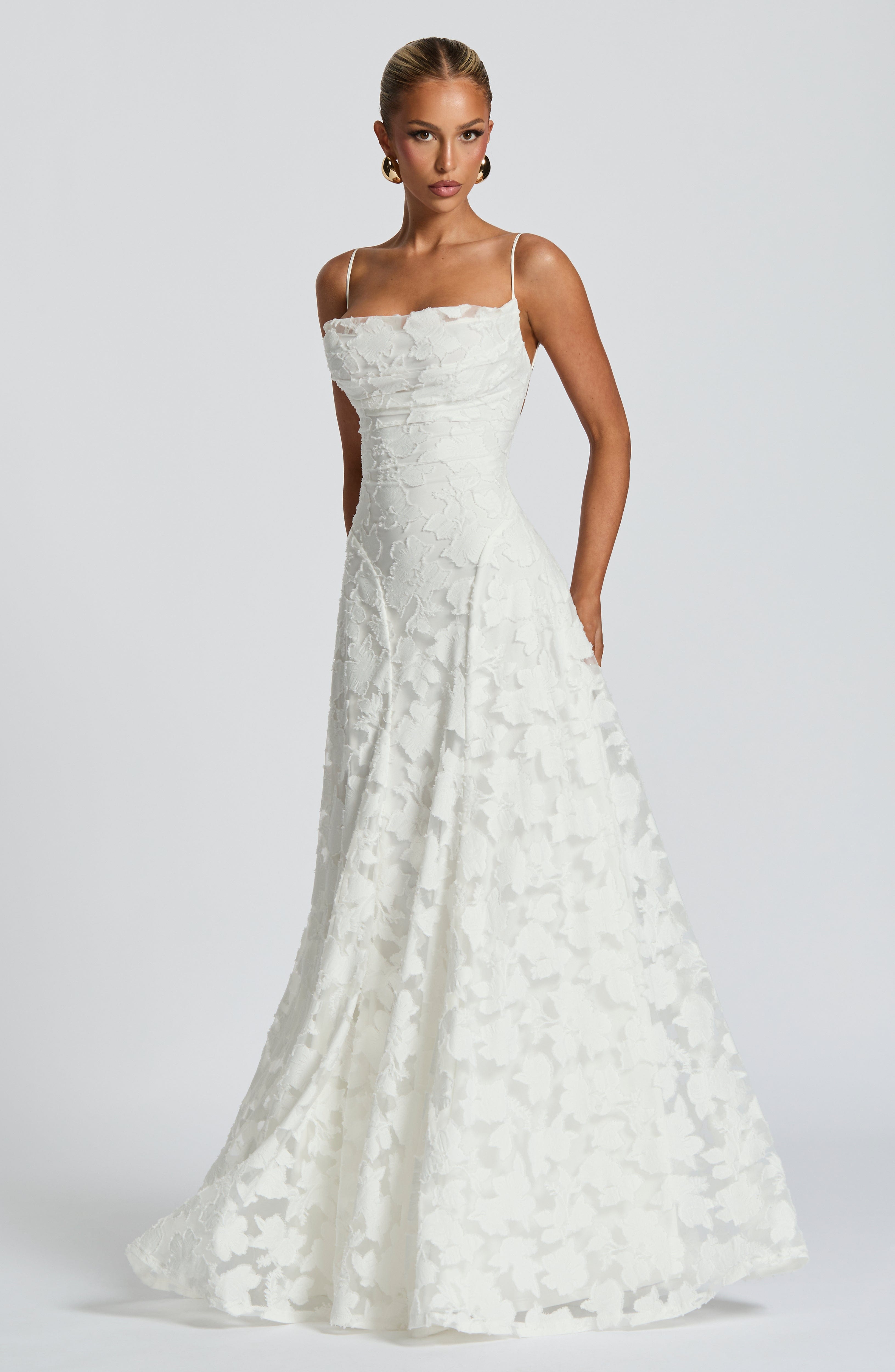 Vestido Louise Valmont — Maxi Drapeado | Burdeos, Blanco, Verde y Rosa