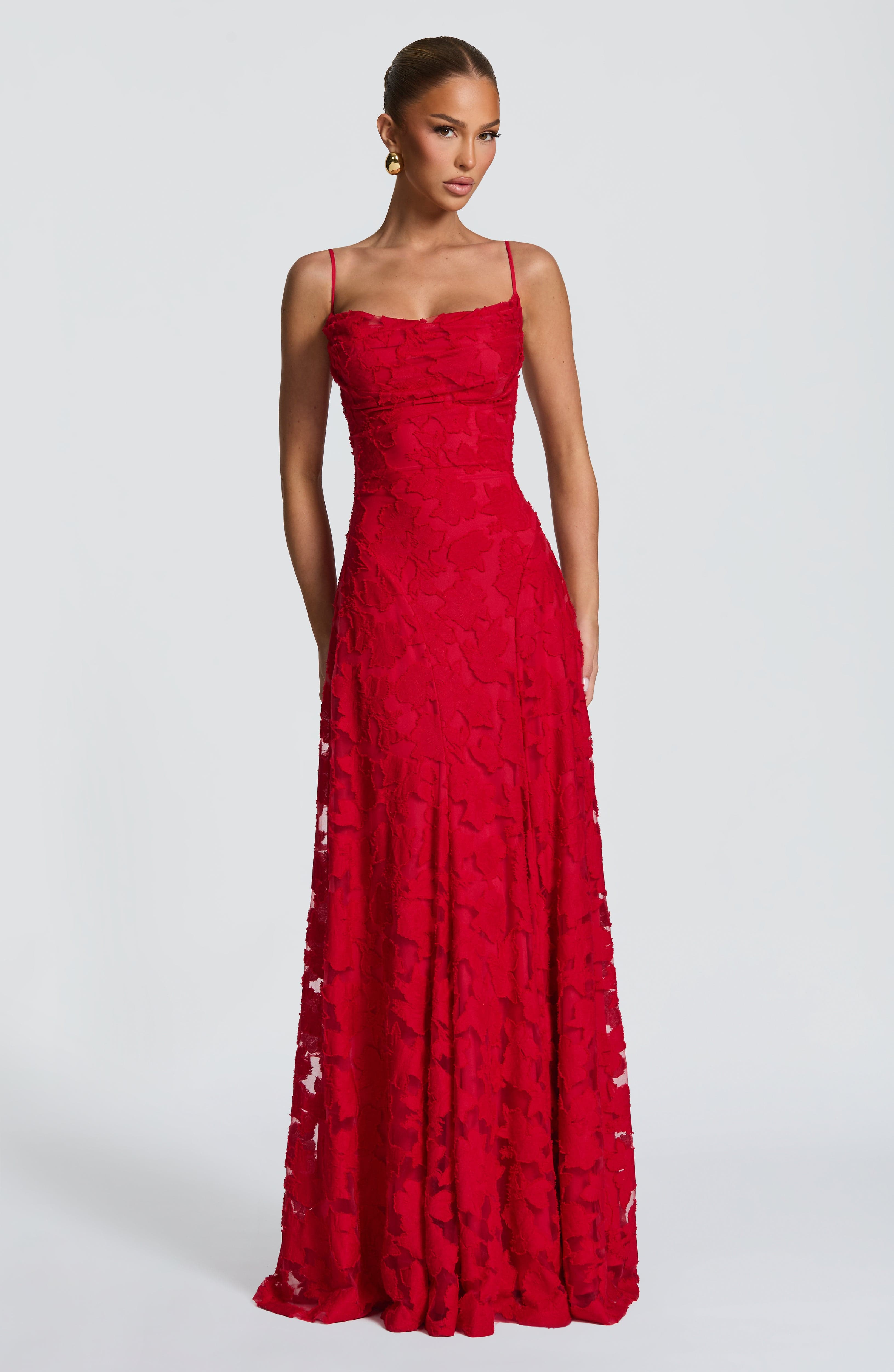 Francis Valmont — Vestido Largo Rojo | Audacia que Enamora