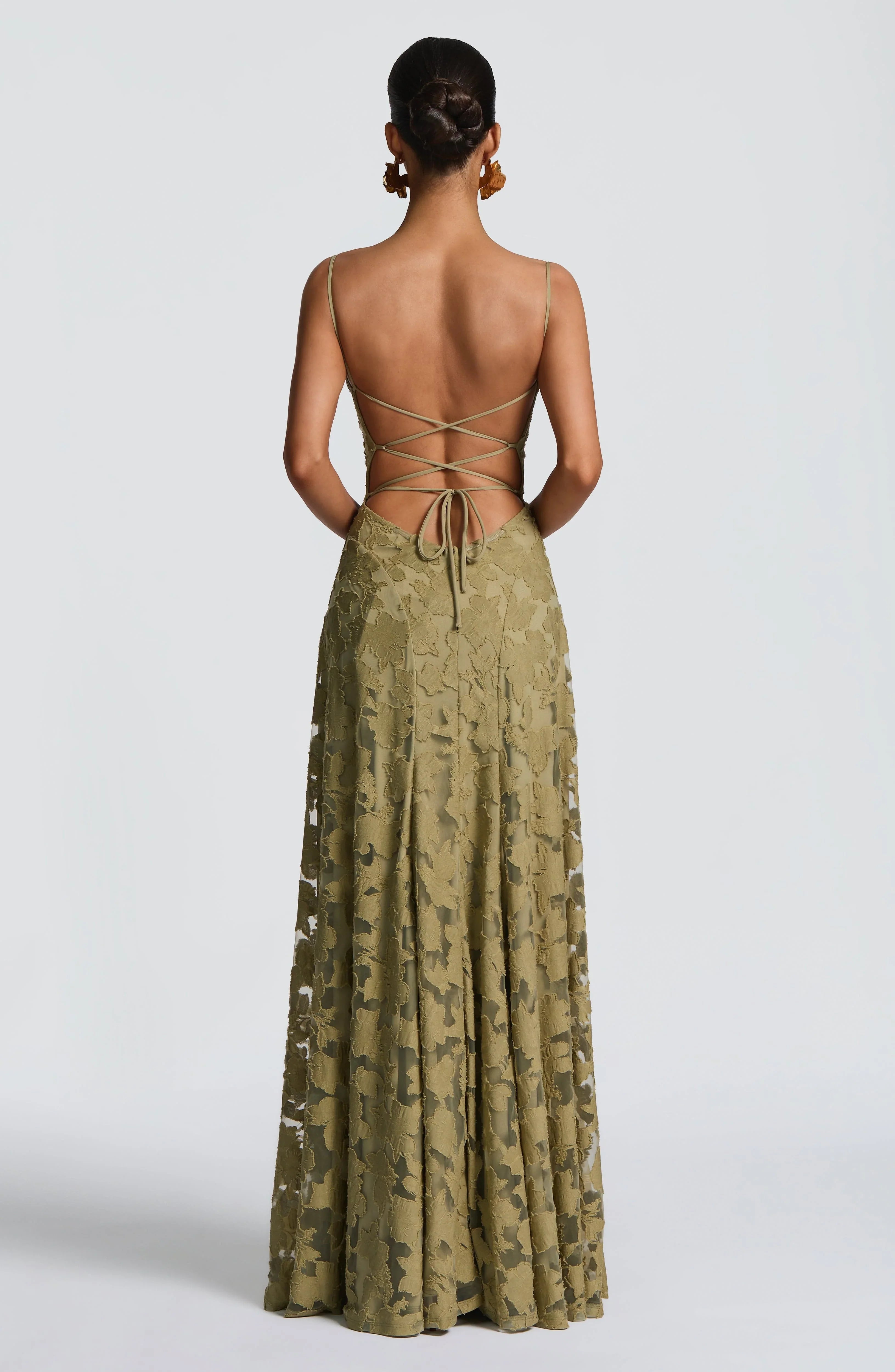 Vestido Louise Valmont — Maxi Drapeado | Burdeos, Blanco, Verde y Rosa