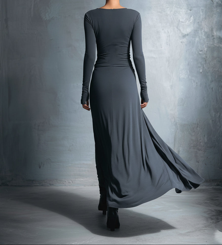 Alba Valmont — Vestido Largo con Nudo Lateral | Sencillez que Enamora