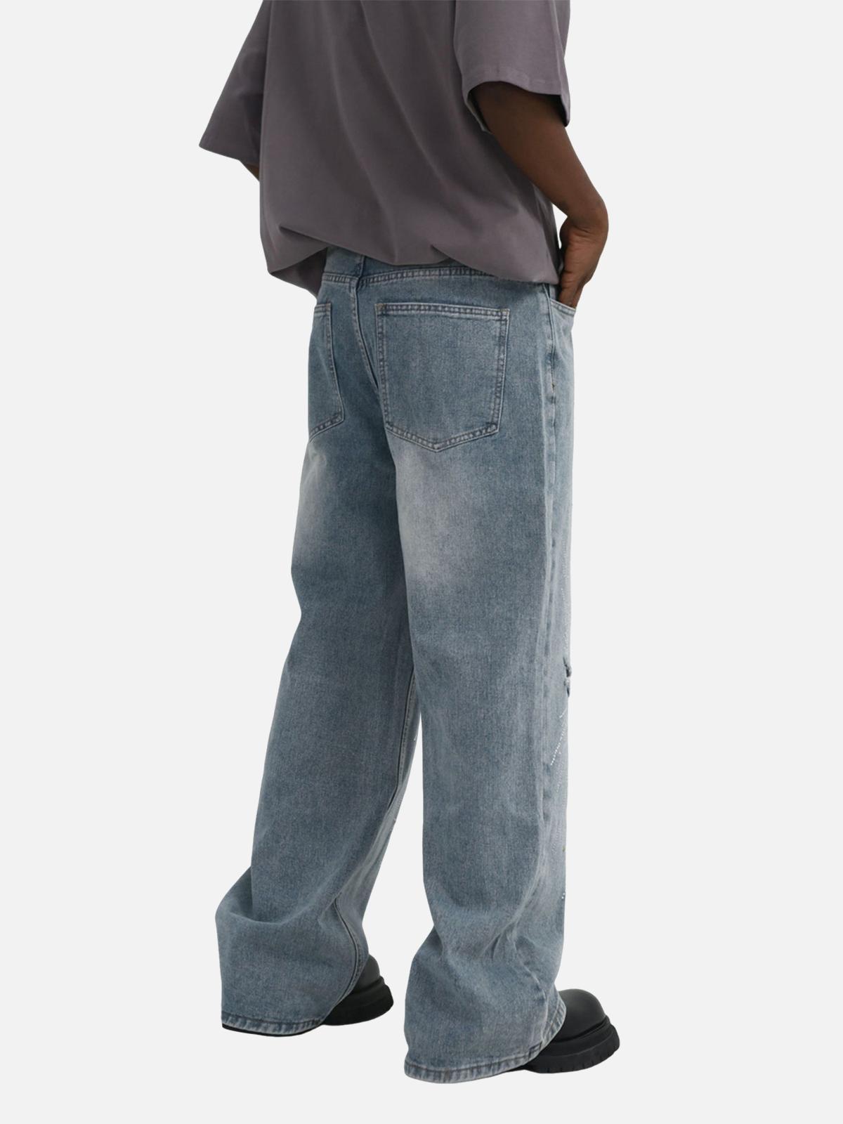 Vaquero Diamantes Hip-Hop Valmont — Distinción urbana irresistible | Vintage Wash
