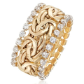 Anillo Zirconium Tressée Valmont — Elegancia irresistible | Dorado