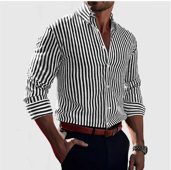 Camisa Rayé Valmont — Distinción sin esfuerzo | Azul