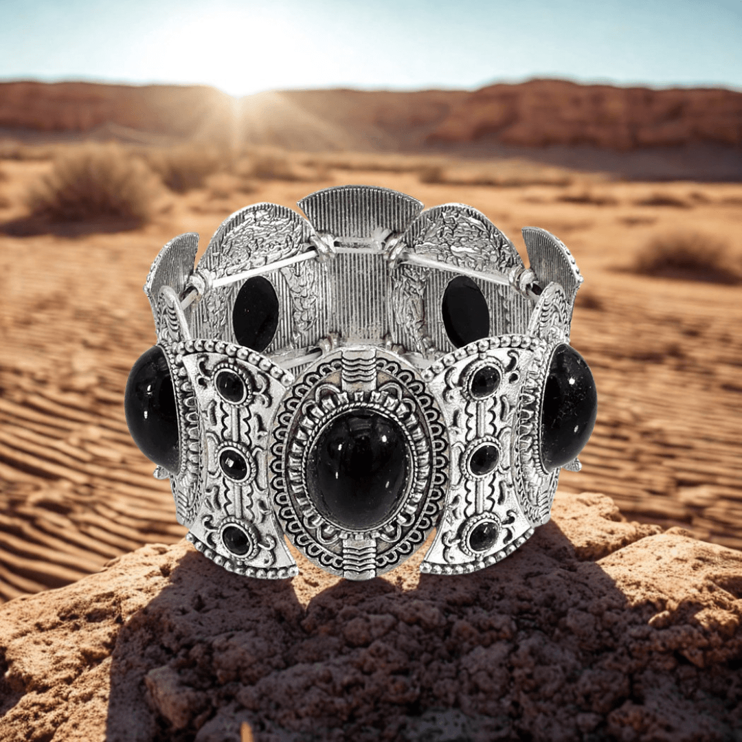 Pulsera Navajo Boho Valmont — Elegancia irresistible | Negro
