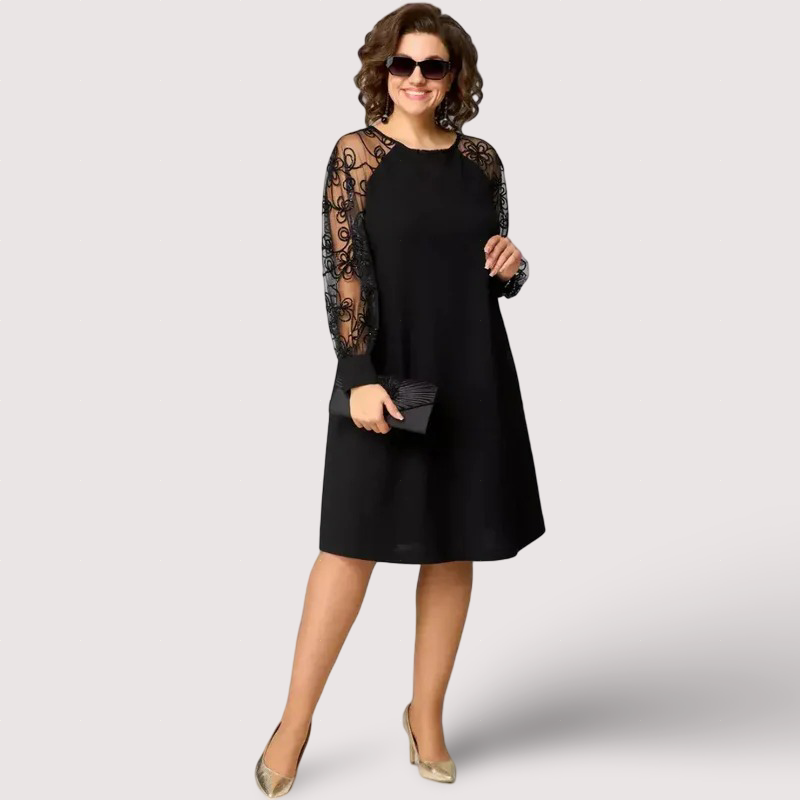 Vestidos Helena Valmont — feminidad que te transforma | Vestido Negro Elegante Mangas de Encaje