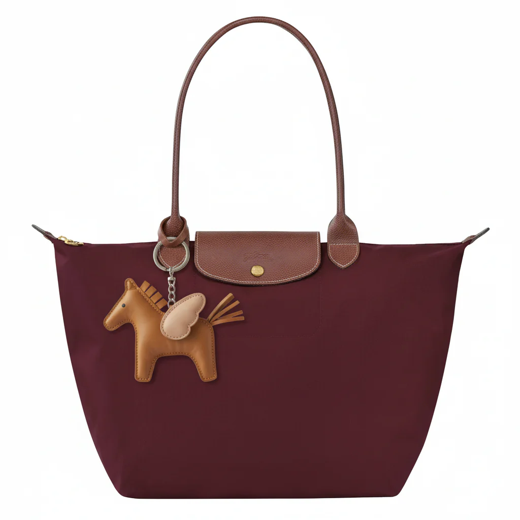 Pegaso Valmont — Charm Caballo Alado en Piel para Bolso | Mythique