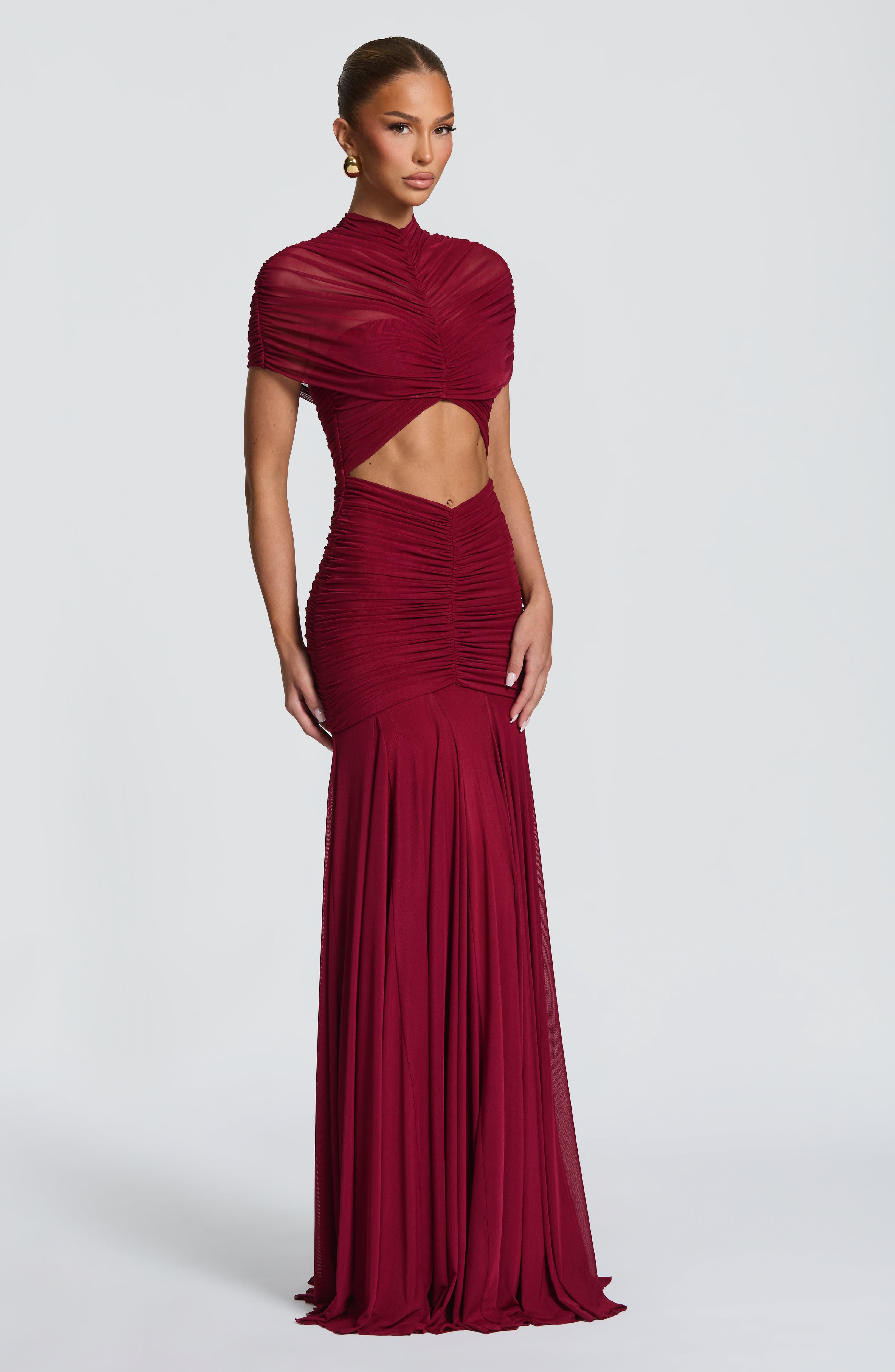 Jaya Valmont — Vestido Largo Borgoña | Edición Limitada Oscura