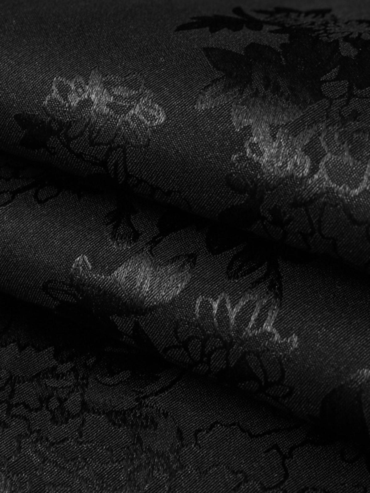 Camisa Leaves Pattern Valmont — Distinción urbana irresistible | Negro