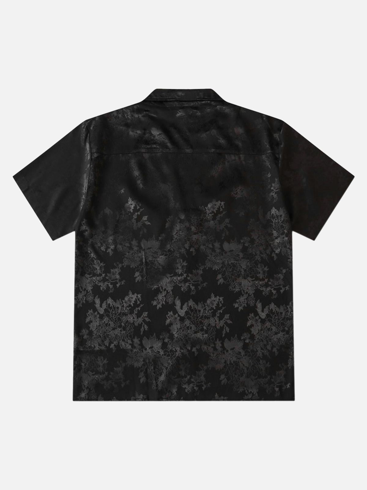 Camisa Leaves Pattern Valmont — Distinción urbana irresistible | Negro