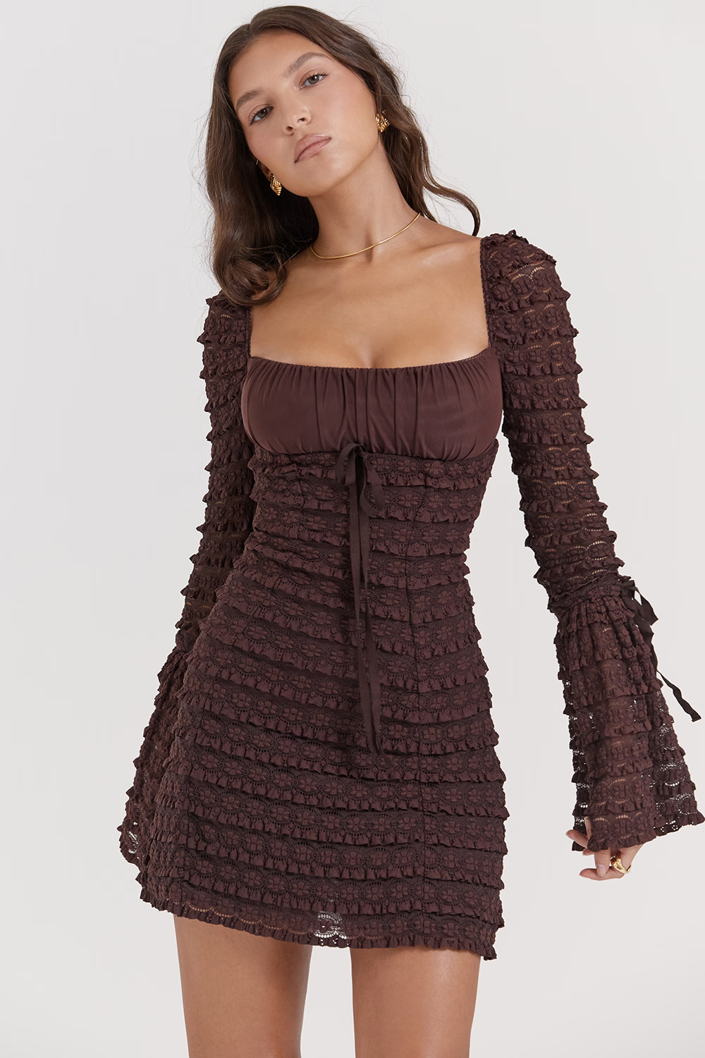 Selena Valmont — Vestido Mini Ajustado Punto Floral | Primavera 2026