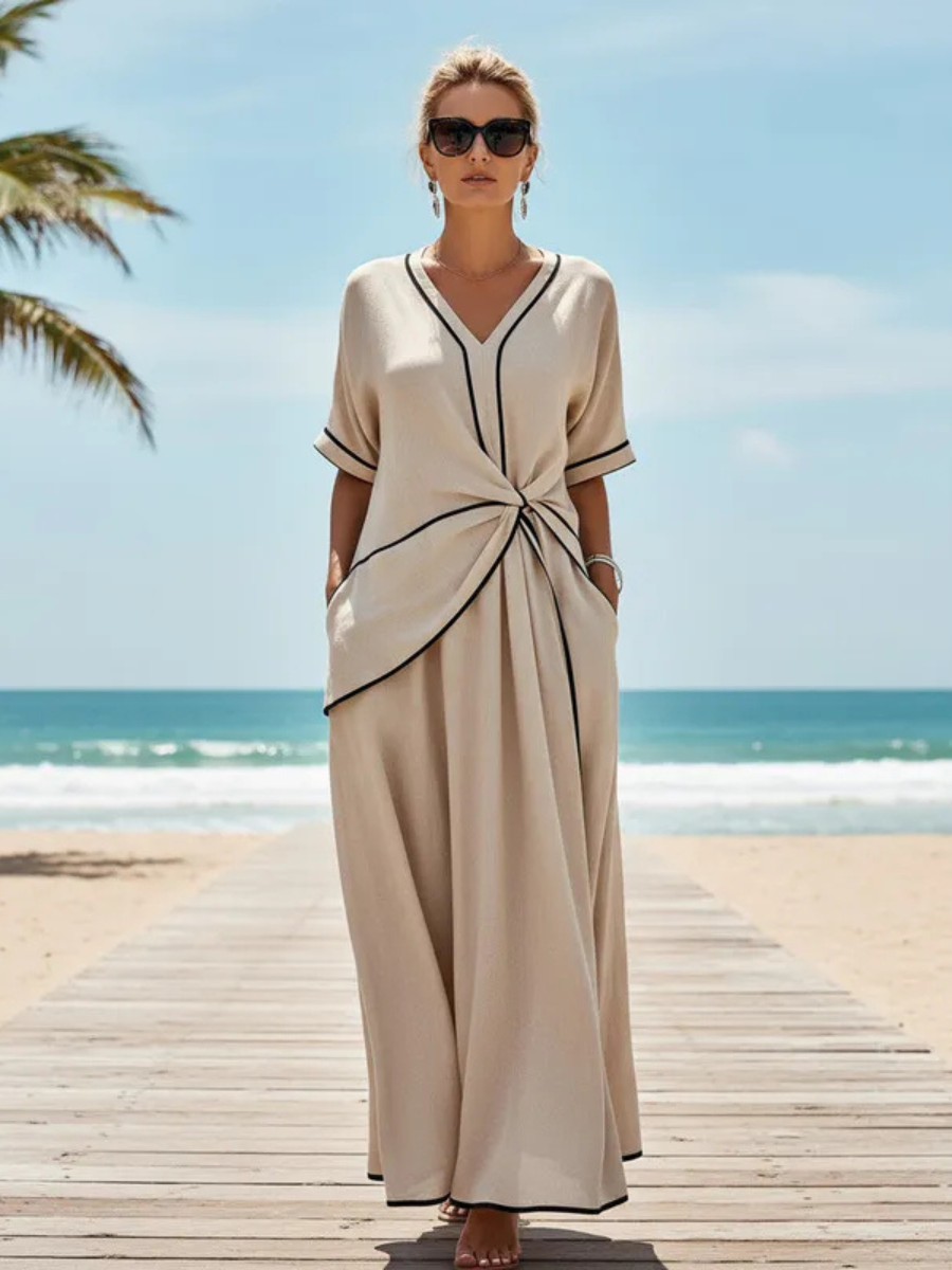 Portofino Valmont — Vestido Maxi con Detalle Nudo | Riviera 2026
