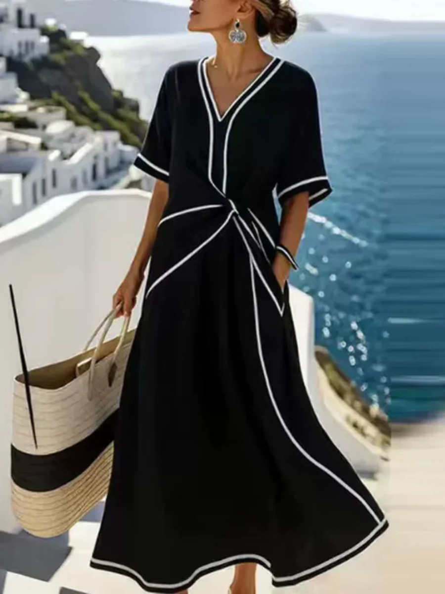 Portofino Valmont — Vestido Maxi con Detalle Nudo | Riviera 2026