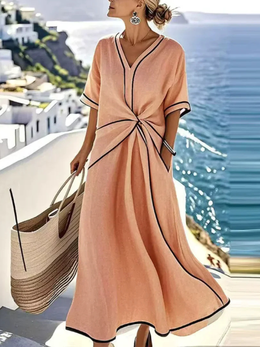 Portofino Valmont — Vestido Maxi con Detalle Nudo | Riviera 2026