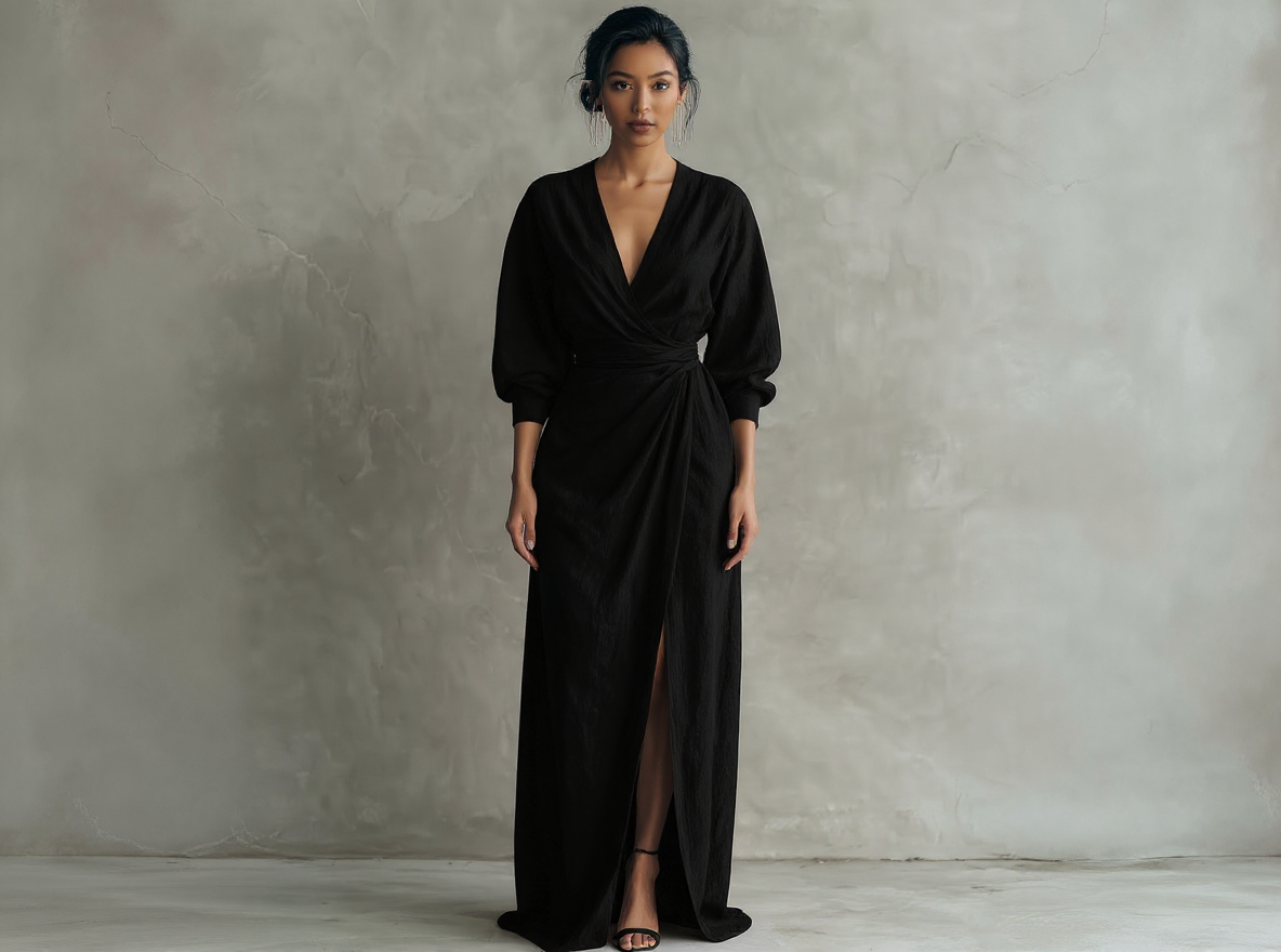 Rosée Valmont — Vestido Maxi Minimalista Rosa Lino & Escote en V | Pureza Primaveral