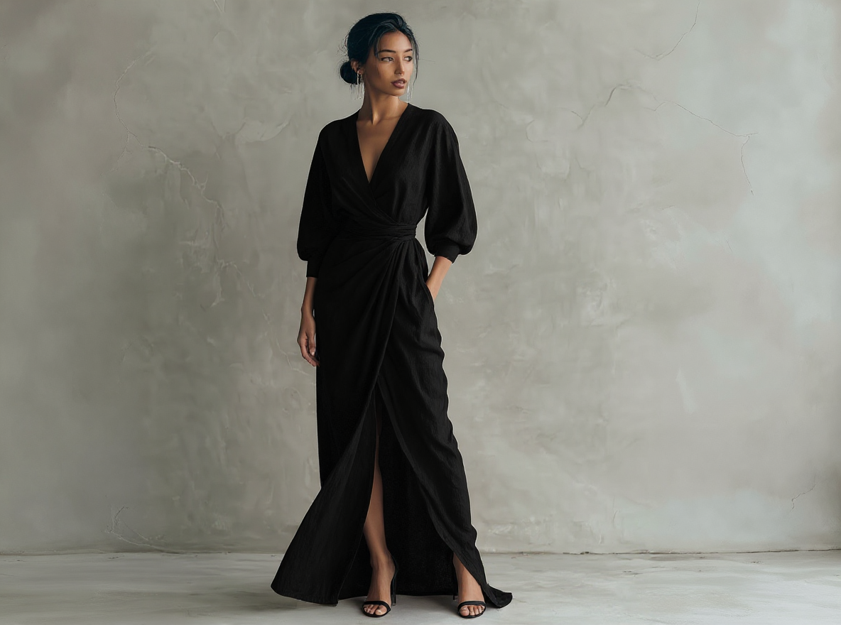 Rosée Valmont — Vestido Maxi Minimalista Rosa Lino & Escote en V | Pureza Primaveral