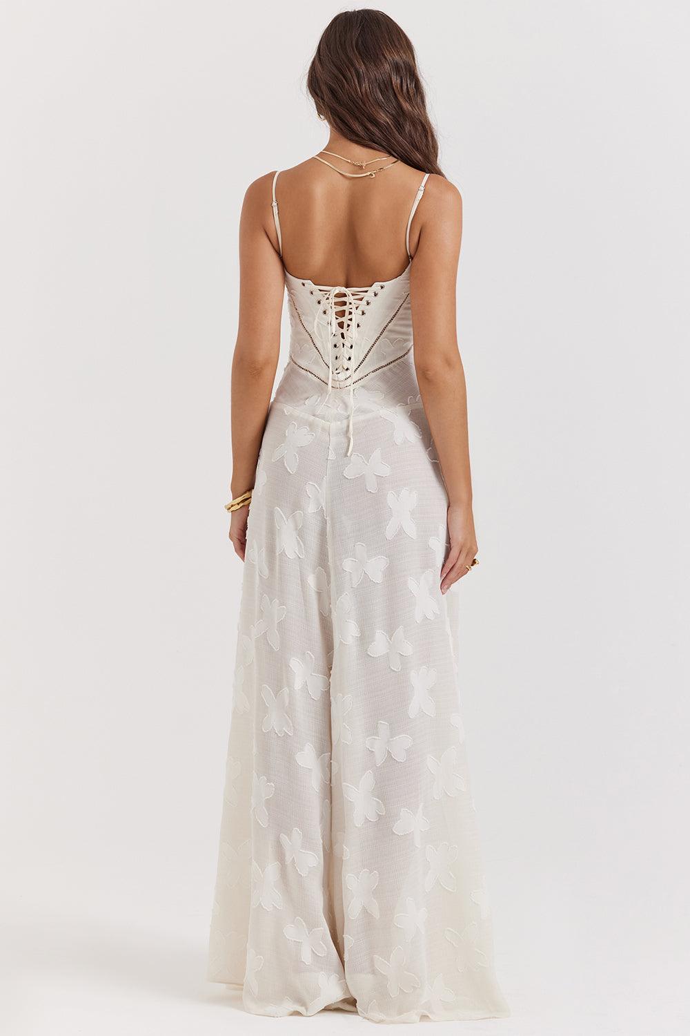 Isla Valmont — Vestido Maxi Escote Corazón & Cintura Ceñida | Primavera 2026