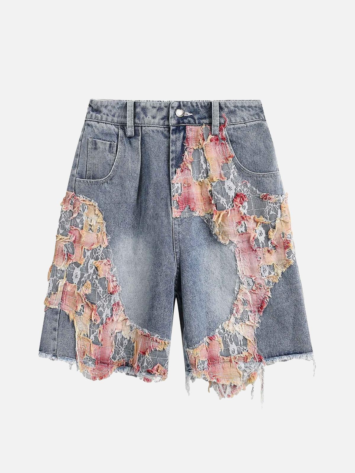 Short Floral Ripped Valmont — Distinción urbana irresistible | Azul