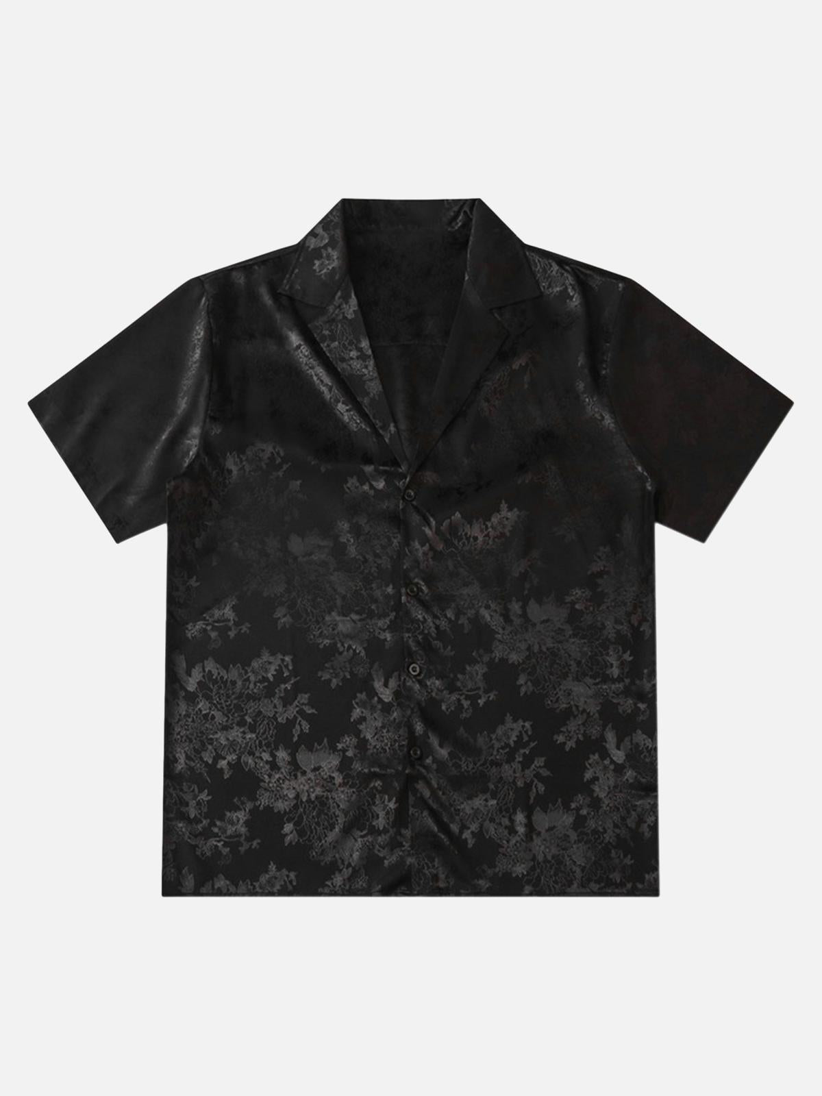 Camisa Leaves Pattern Valmont — Distinción urbana irresistible | Negro