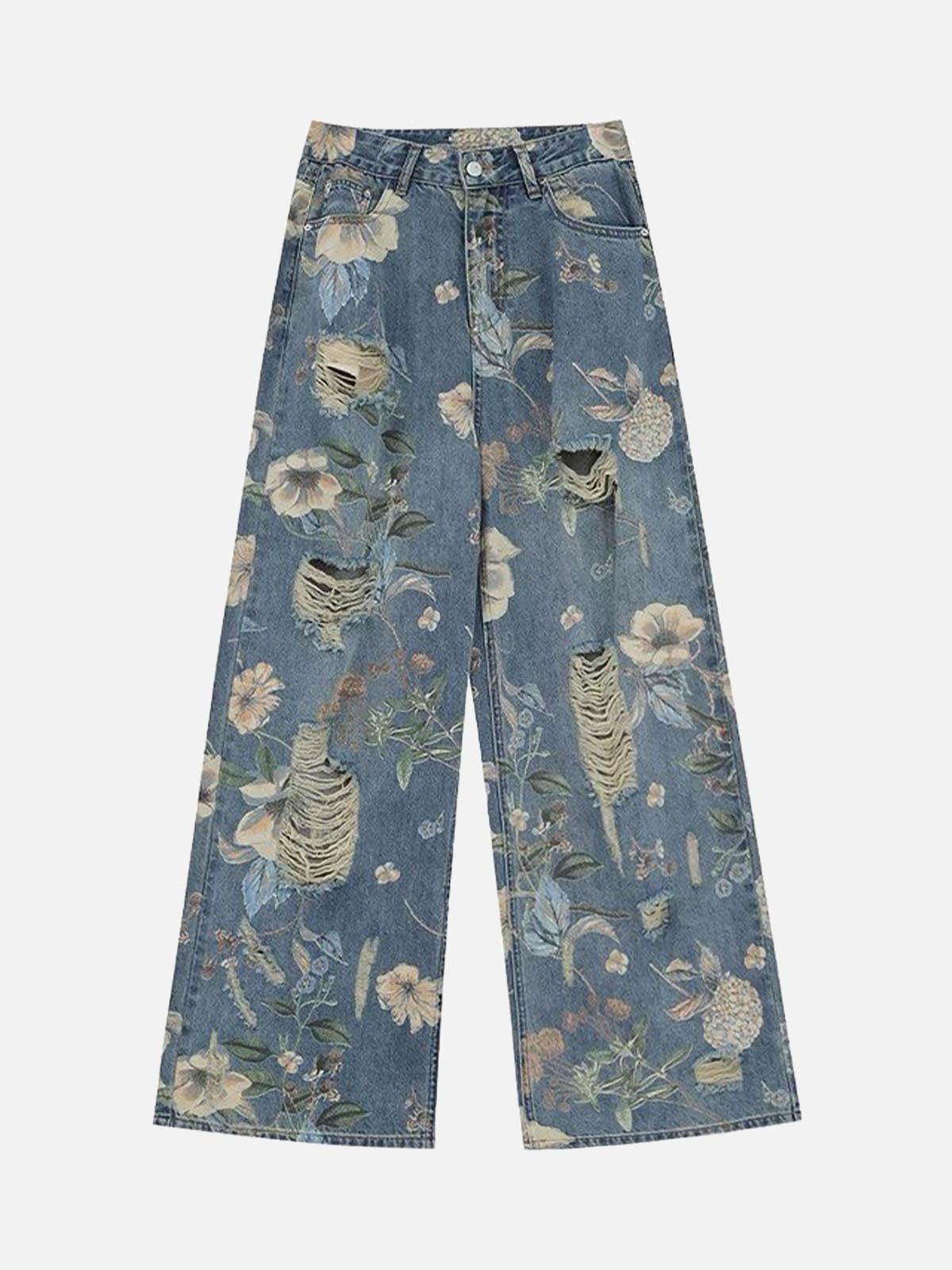 Vaquero Floral Vintage Valmont — Distinción urbana irresistible | Vintage Wash