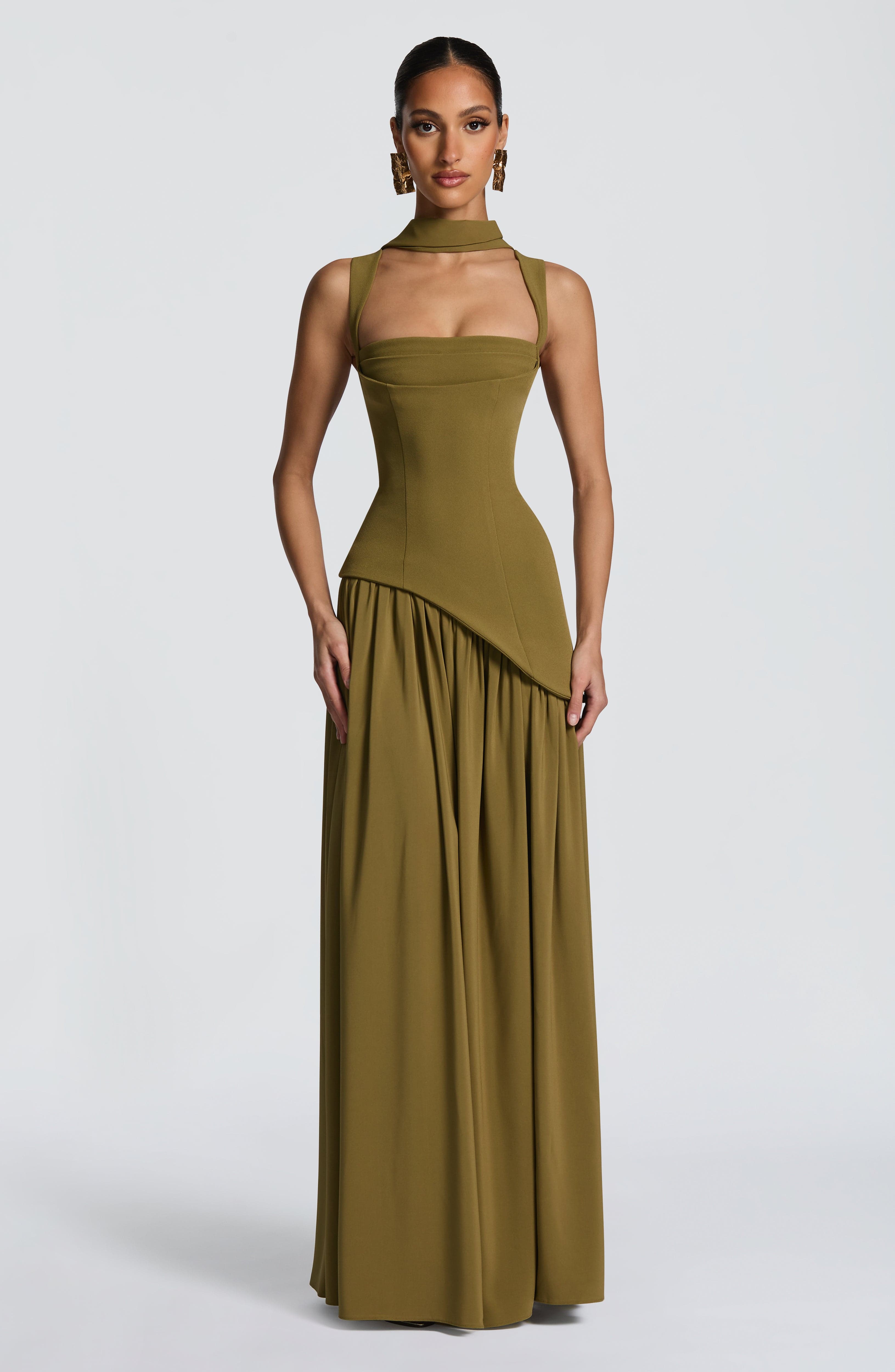 Vestido Tullulah Valmont — Maxi Largo | Negro, Oliva, Ciruela y Cereza