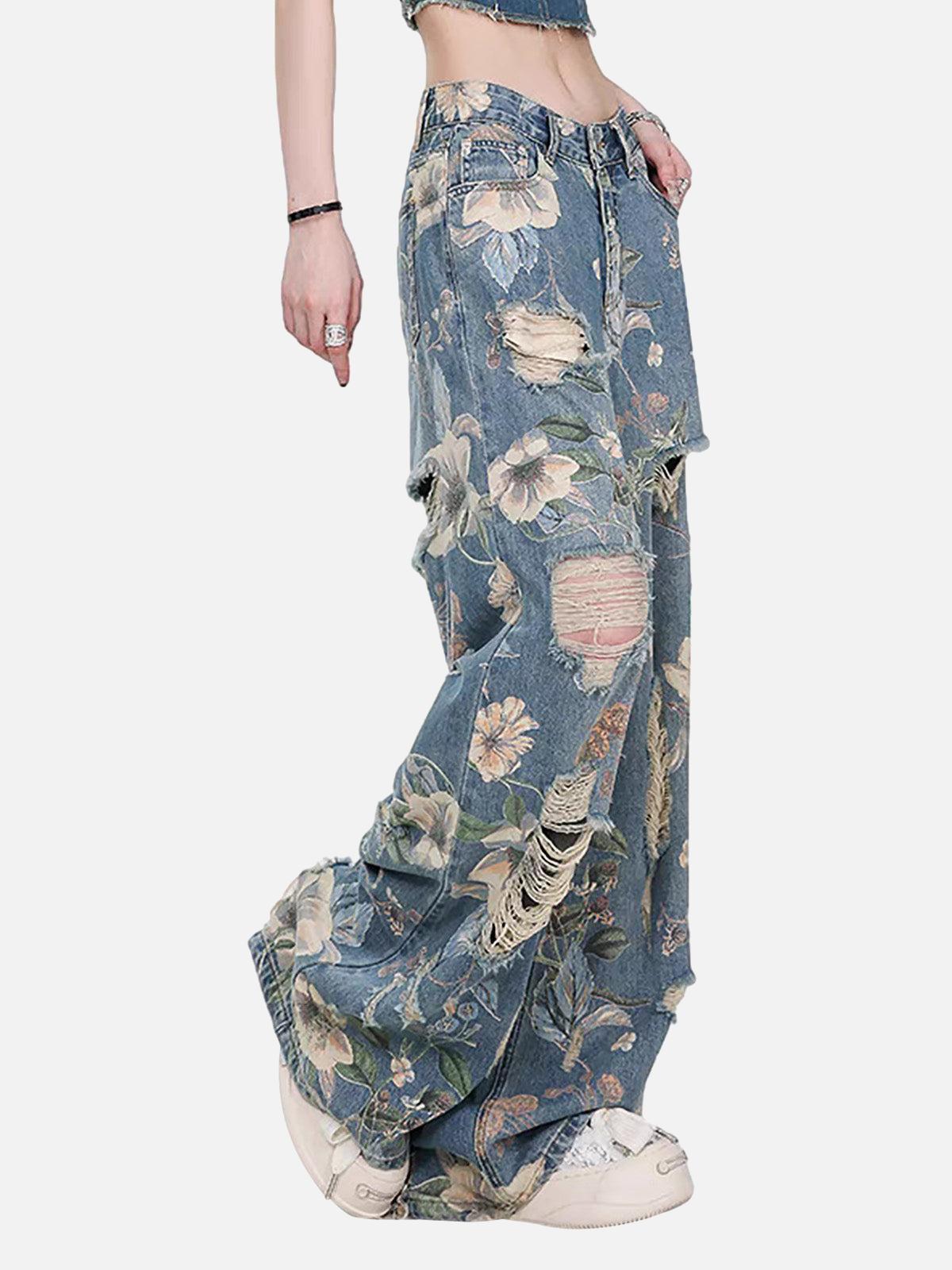 Vaquero Floral Vintage Valmont — Distinción urbana irresistible | Vintage Wash