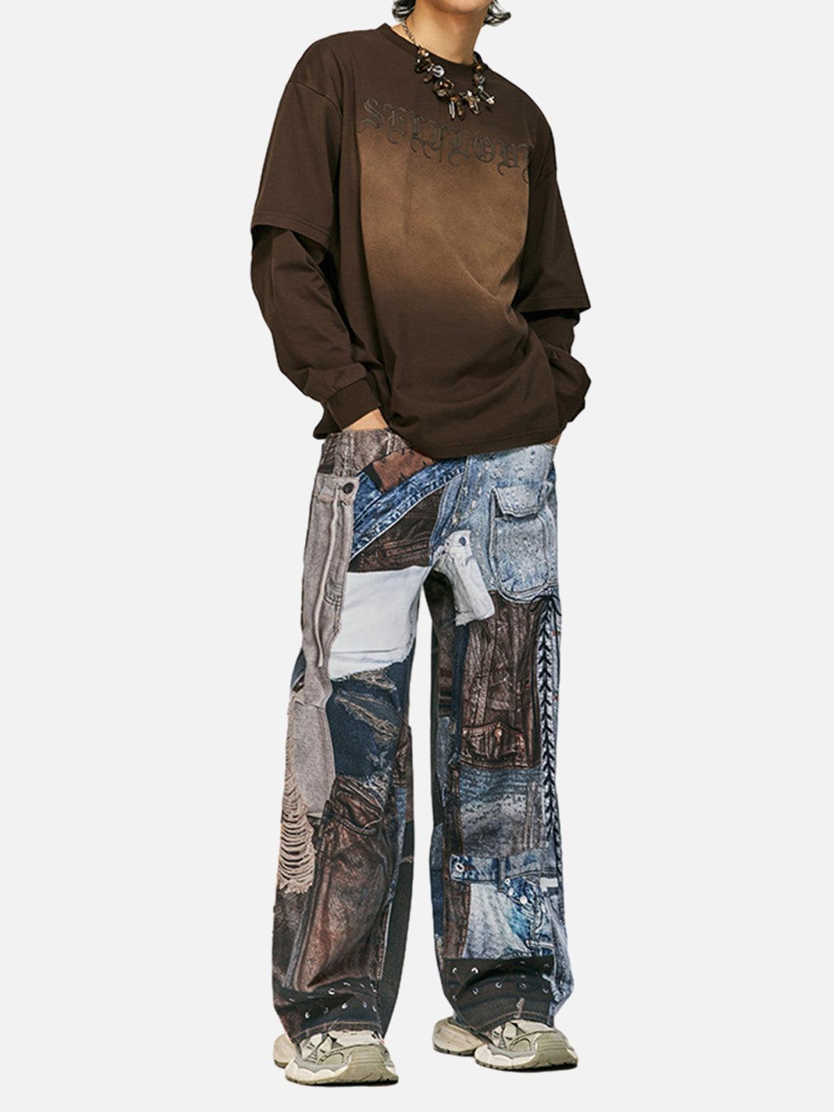 Vaquero Patchwork Washed Valmont — Distinción urbana irresistible | Vintage Wash